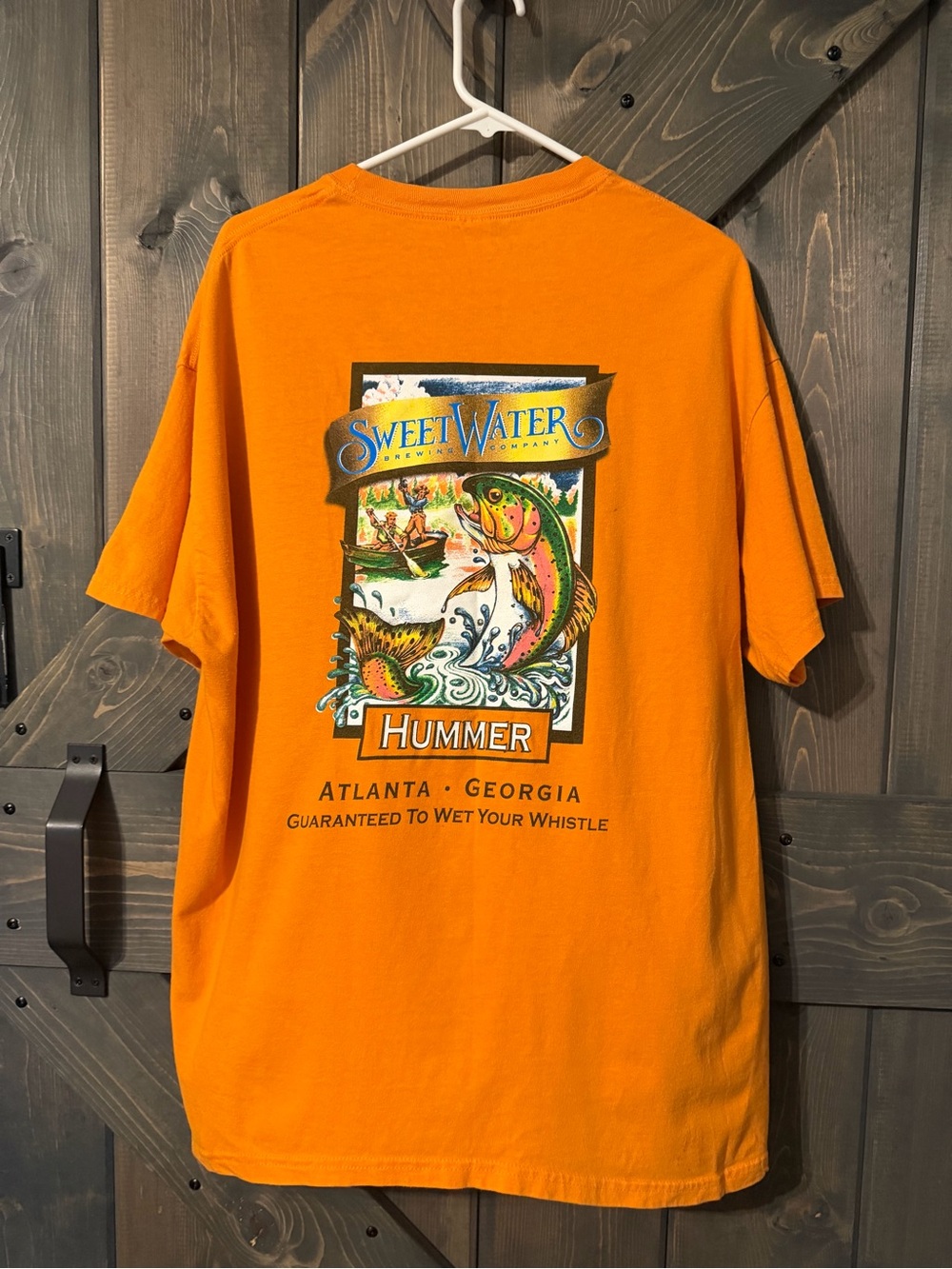 Sweetwater Brewing Co Orange Hummer Guaranteed to Wet His Whistle Graphic Tee XL